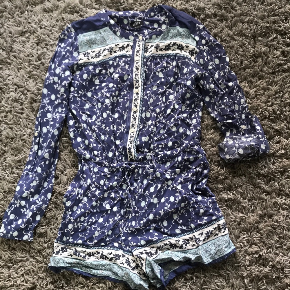 Loft romper with cinch waist